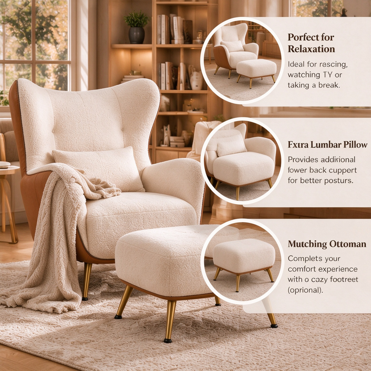 LUNA ARC Wingback Lounge Chair