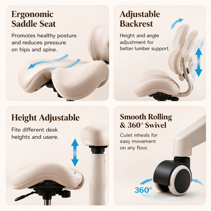 LUNA ARC Saddle Ergonomic Office Chair