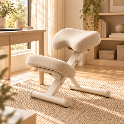 Ergonomic Kneeling Chair for Better Posture - Natural Oak Ivory