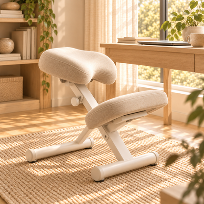 Ergonomic Kneeling Chair for Better Posture - Natural Oak Ivory
